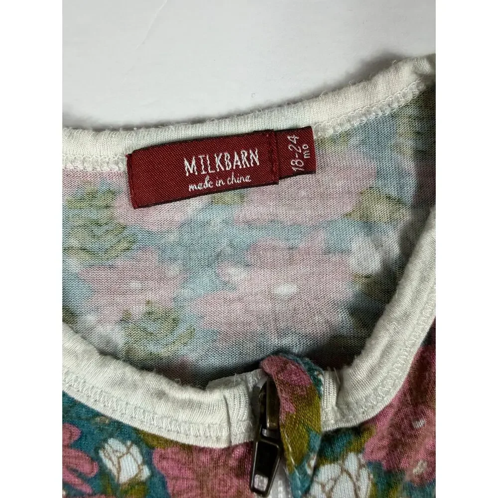 Milkbarn Vintage Floral Bamboo Zipper Pajama 18–24 Months